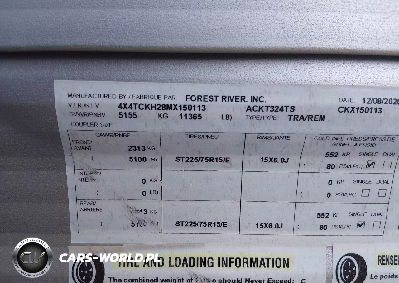 2021 Forest River Cherokee VIN:4X4TCKH28MX150113 - 9