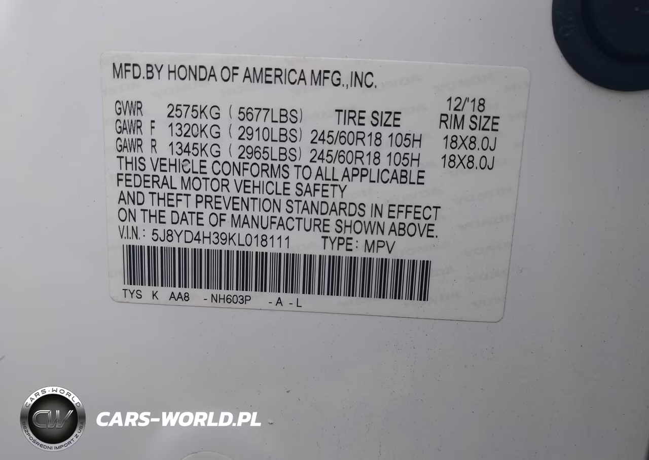 2019 Acura Mdx Standard VIN:5J8YD4H39KL018111 - 9