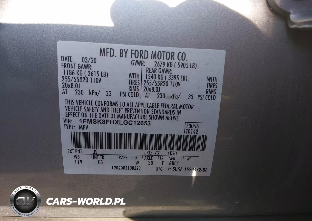 2020 Ford Explorer Limited VIN:1FMSK8FHXLGC12653 - 9