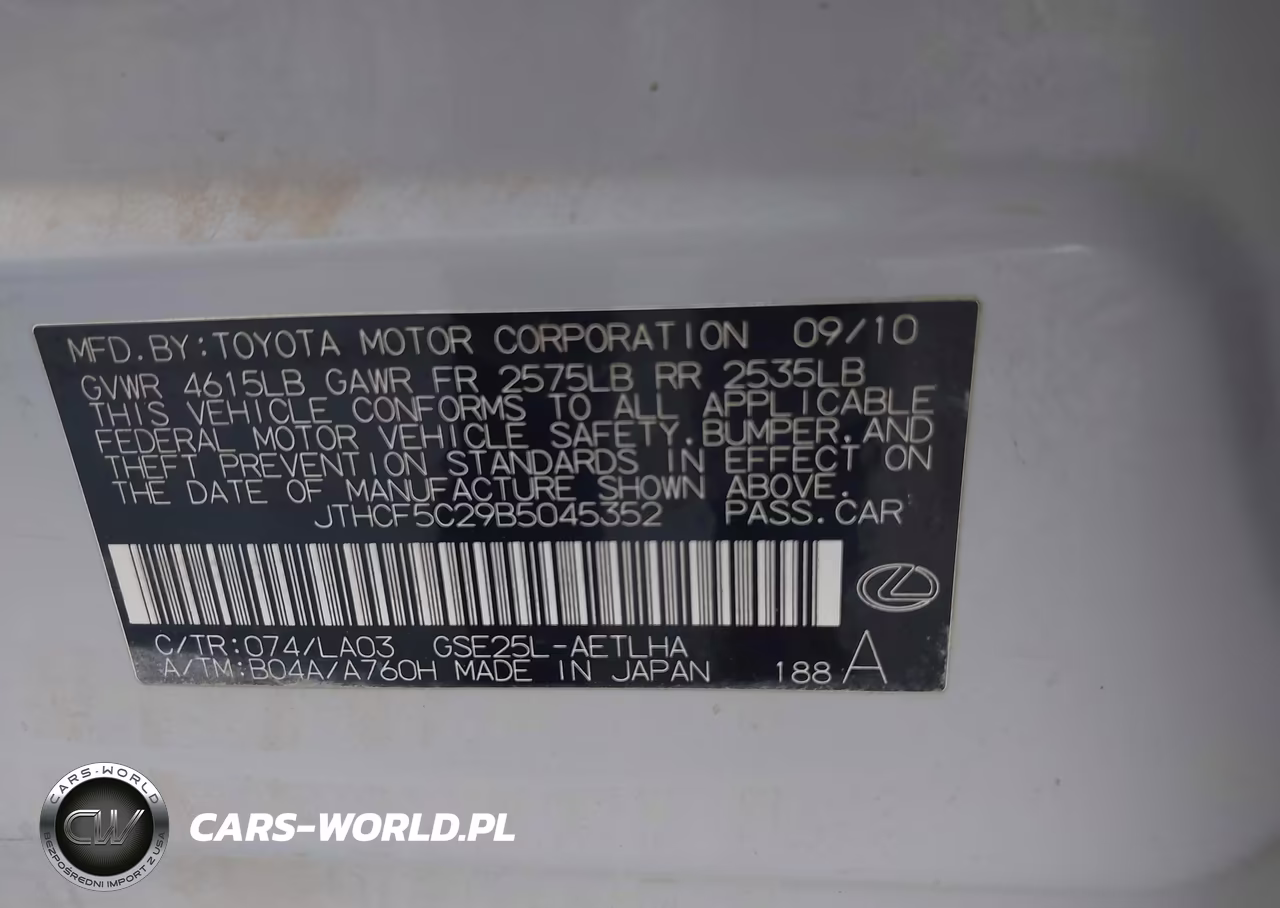 2011 Lexus Is 250 VIN:JTHCF5C29B5045352 - 9