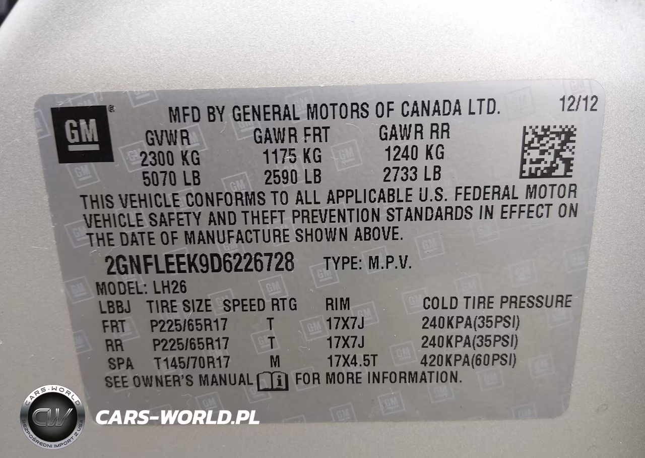2013 Chevrolet Equinox Lt VIN:2GNFLEEK9D6226728 - 9