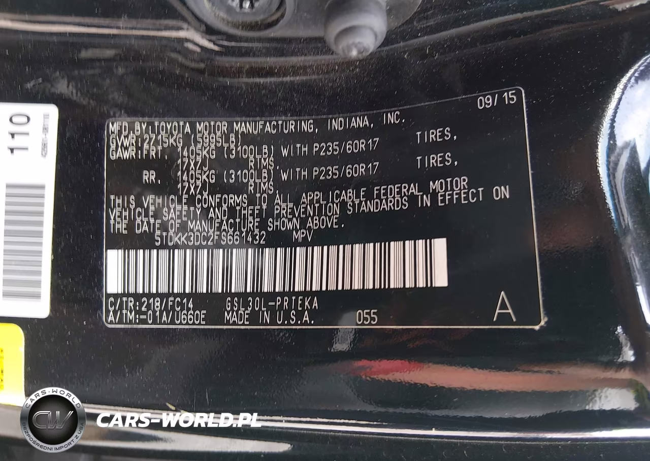 2015 Toyota Sienna Le 8 Passenger VIN:5TDKK3DC2FS661432 - 9