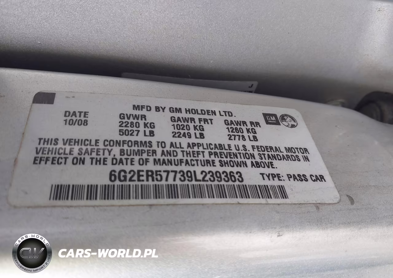 2009 Pontiac G8 VIN:6G2ER57739L239363 - 9