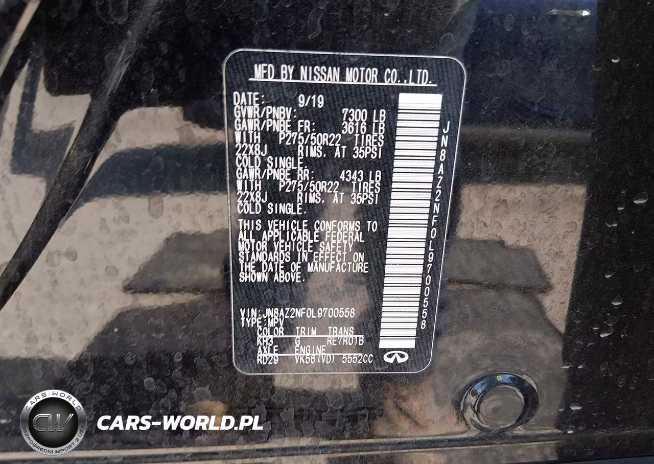 2020 Infiniti Qx80 Luxe VIN:JN8AZ2NF0L9700558 - 9