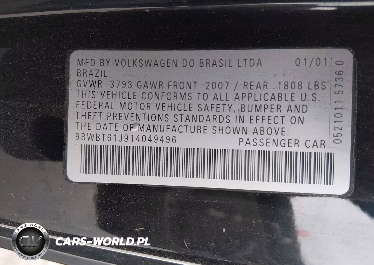 2001 Volkswagen Golf Gl VIN:9BWBT61J914049496 - 9