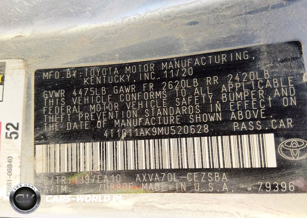 2021 Toyota Camry Se VIN:4T1G11AK9MU520628 - 9