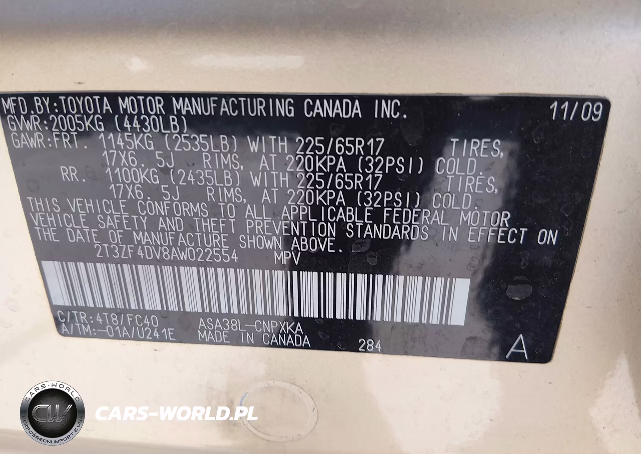 2010 Toyota Rav4 VIN:2T3ZF4DV8AW022554 - 9