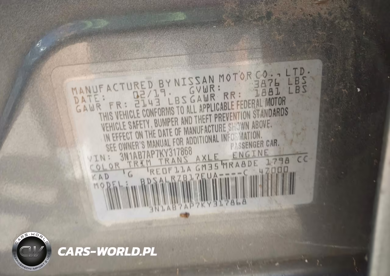 2019 Nissan Sentra Sr VIN:3N1AB7AP7KY317868 - 9