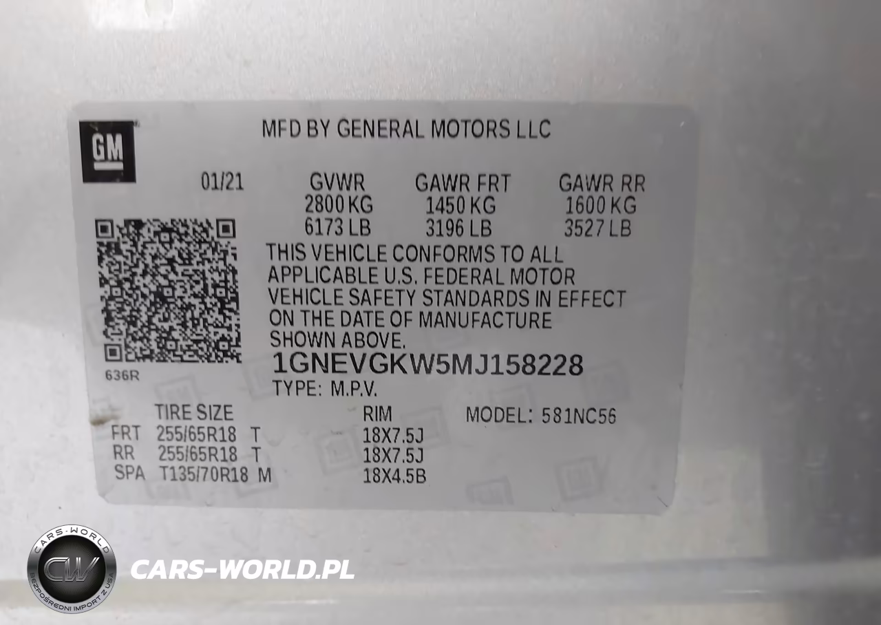 2021 Chevrolet Traverse Awd Lt Cloth VIN:1GNEVGKW5MJ158228 - 9