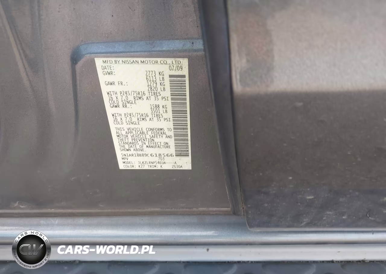 2009 Nissan Pathfinder S VIN:5N1AR18B89C618566 - 9