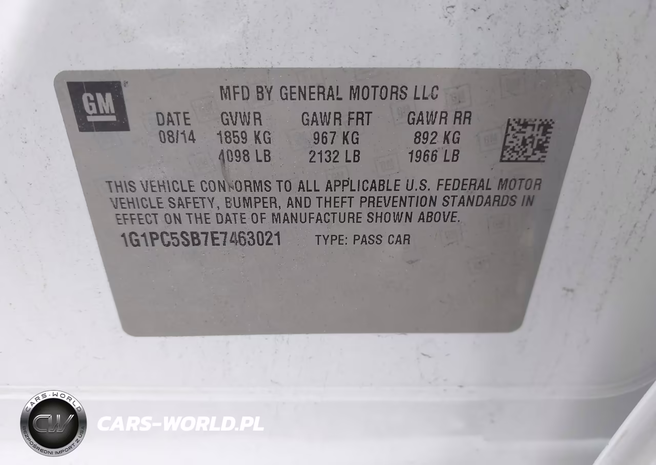 2014 Chevrolet Cruze 1Lt Auto VIN:1G1PC5SB7E7463021 - 9