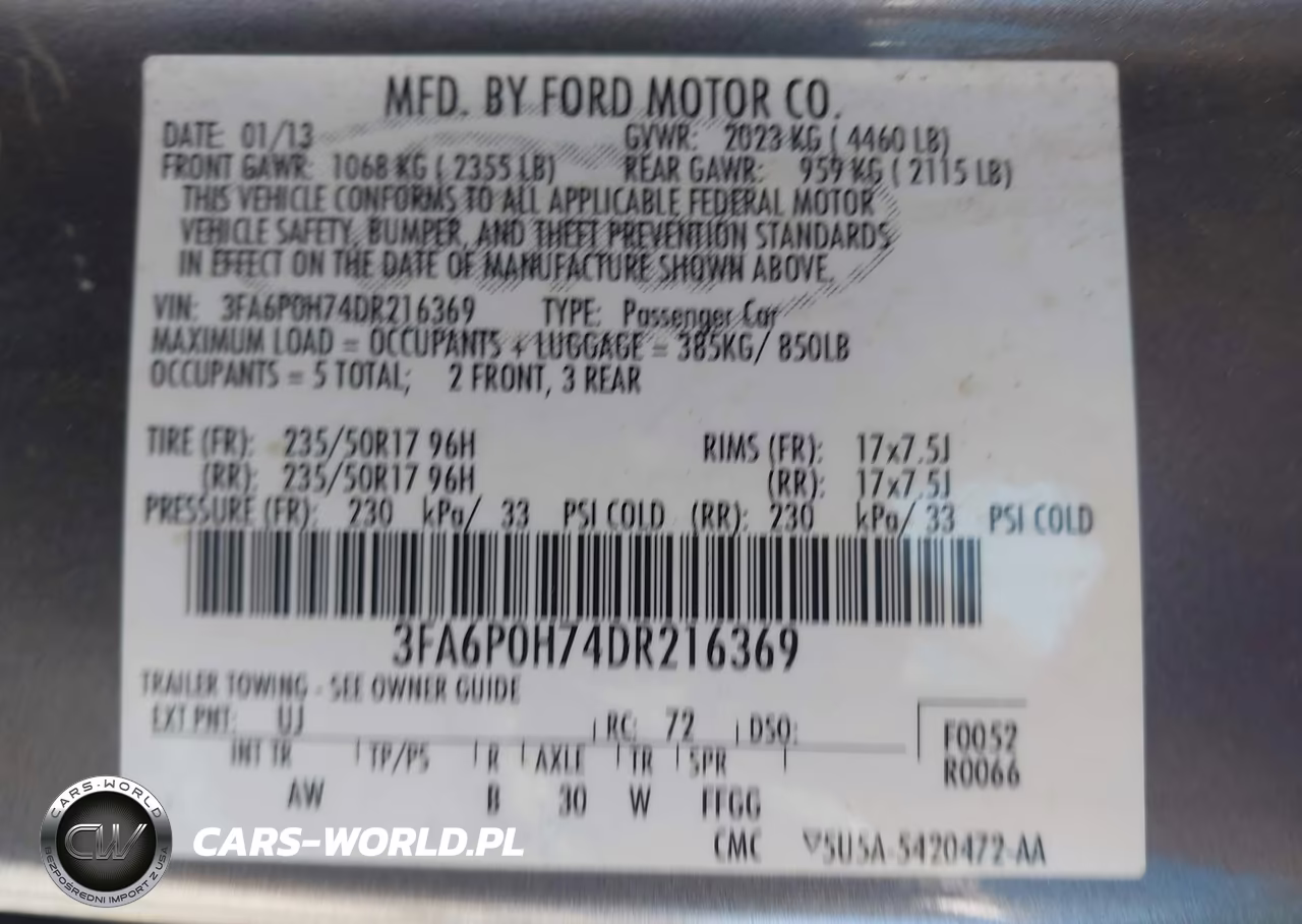 2013 Ford Fusion Se VIN:3FA6P0H74DR216369 - 9