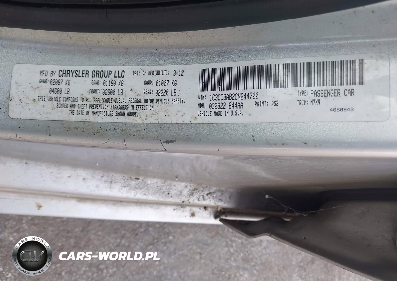 2012 Chrysler 200 Lx VIN:1C3CCBAB2CN244700 - 9
