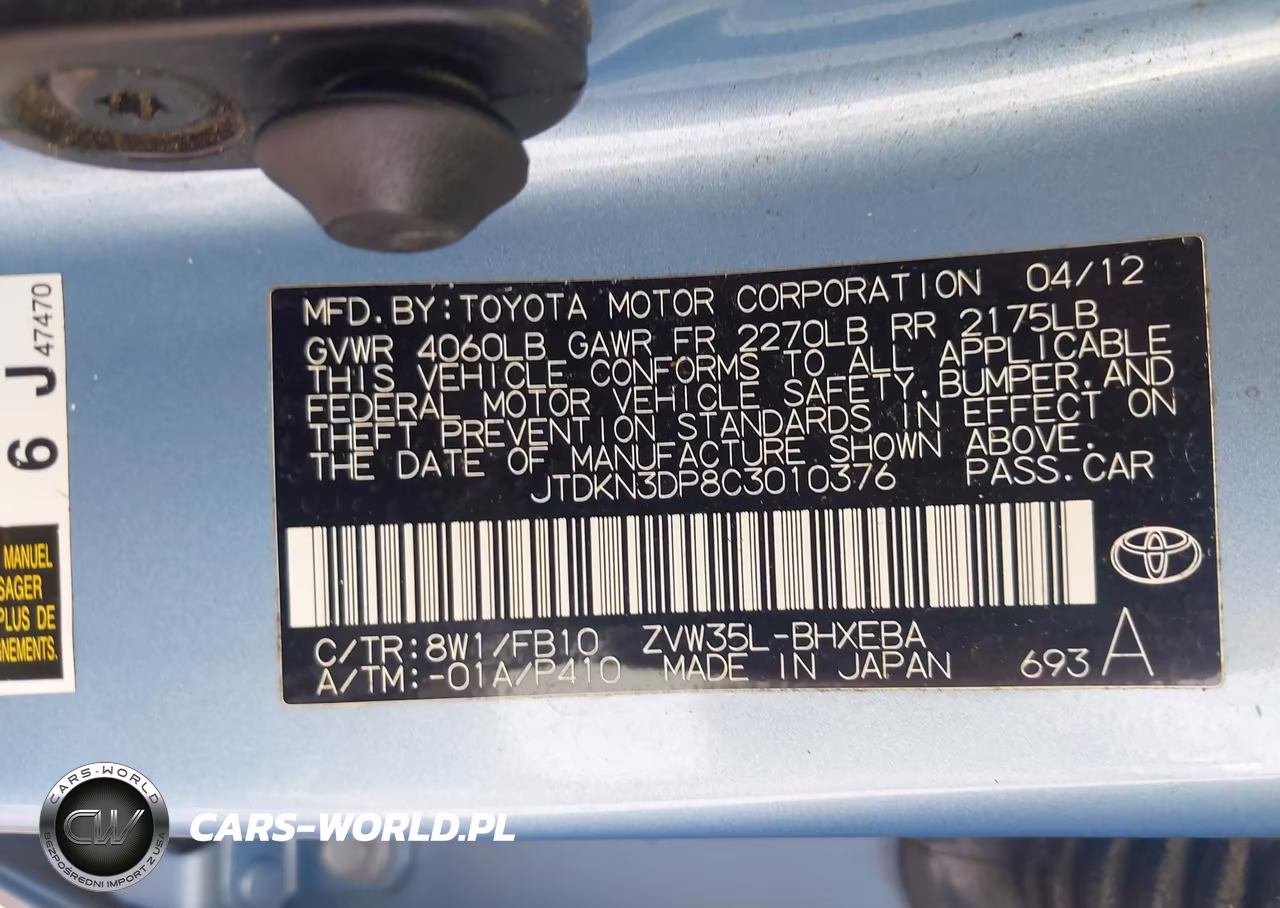 2012 Toyota Prius Plug-In VIN:JTDKN3DP8C3010376 - 9