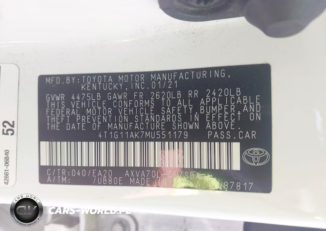 2021 Toyota Camry Se VIN:4T1G11AK7MU551179 - 9