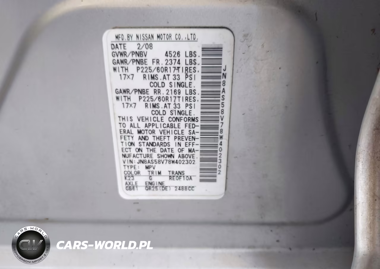 2008 Nissan Rogue Sl VIN:JN8AS58V78W402302 - 9