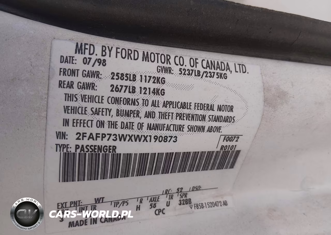 1998 Ford Crown Victoria VIN:2FAFP73WXWX190873 - 9