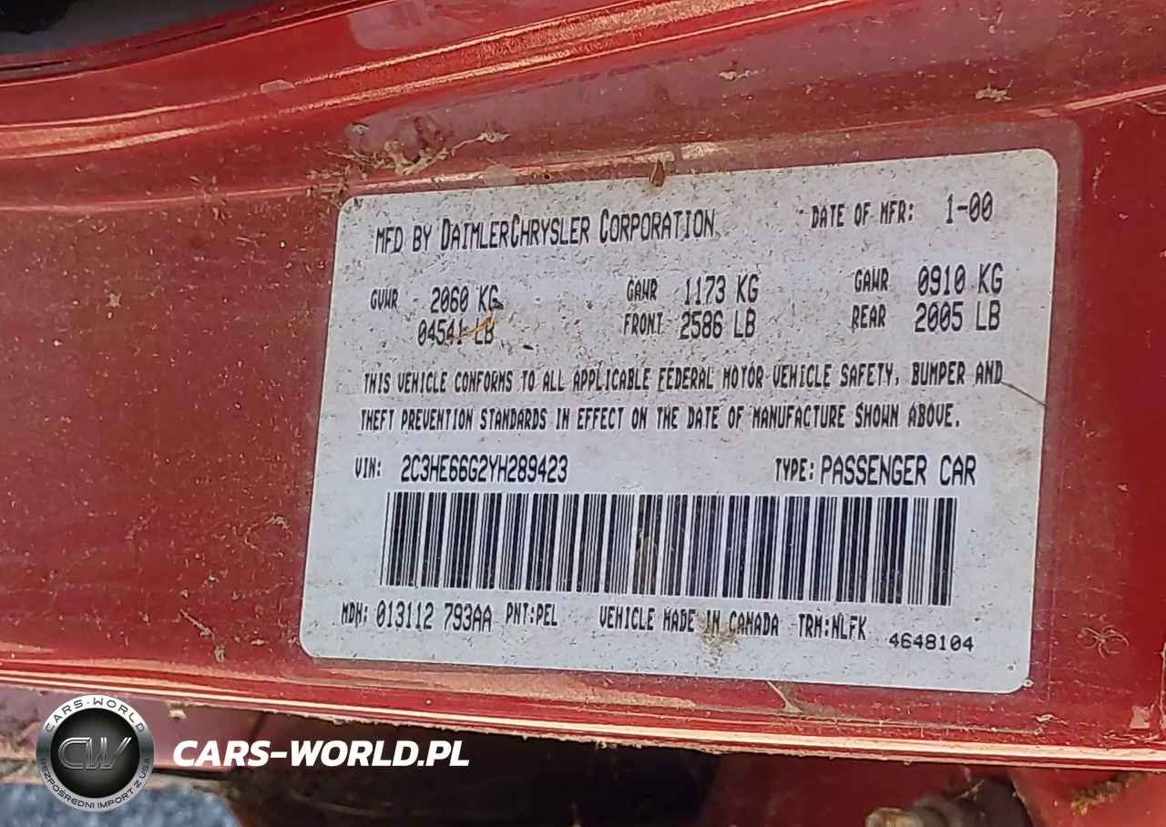 2000 Chrysler 300M VIN:2C3HE66G2YH289423 - 9