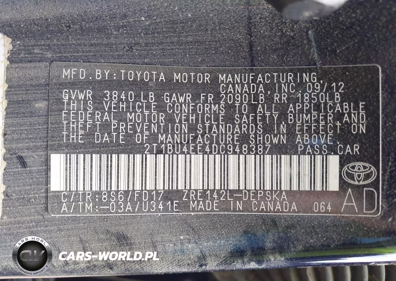 2013 Toyota Corolla S VIN:2T1BU4EE4DC948387 - 9