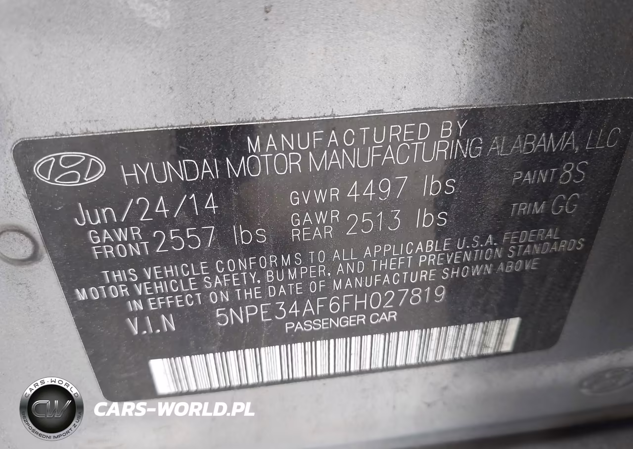 2015 Hyundai Sonata Sport VIN:5NPE34AF6FH027819 - 9