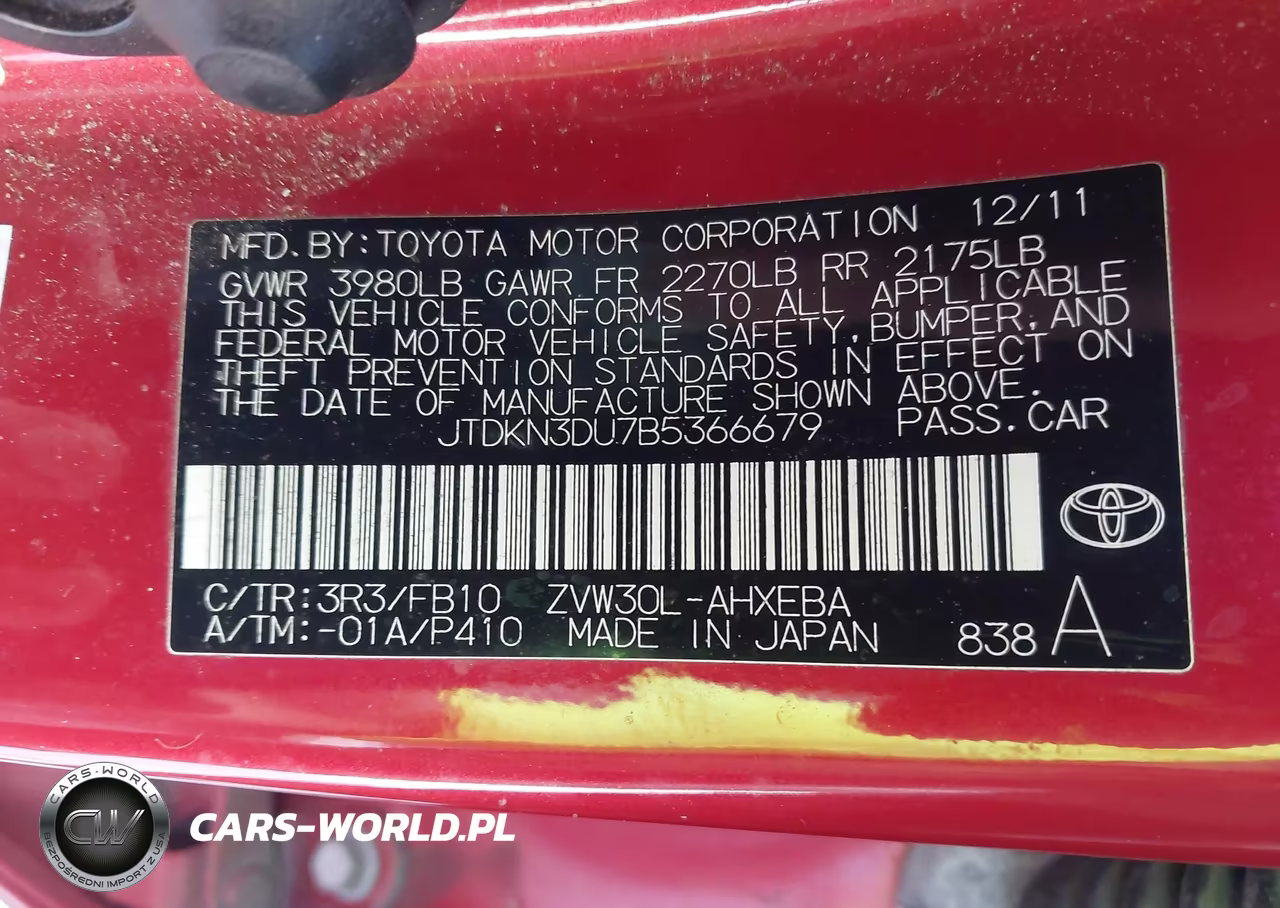 2011 Toyota Prius Three VIN:JTDKN3DU7B5366679 - 9