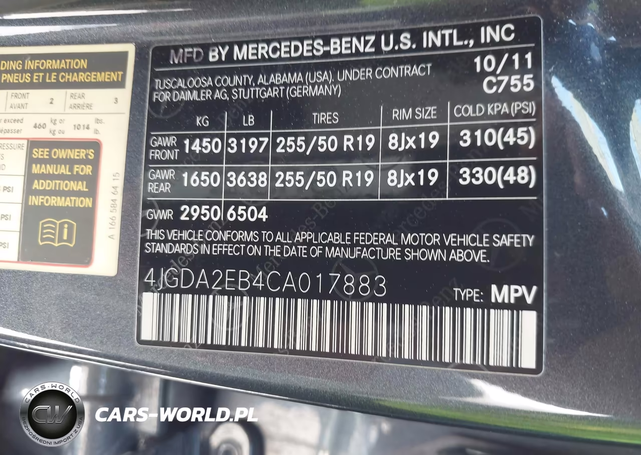 2012 Mercedes-Benz Ml 350 Bluetec 4Matic VIN:4JGDA2EB4CA017883 - 9
