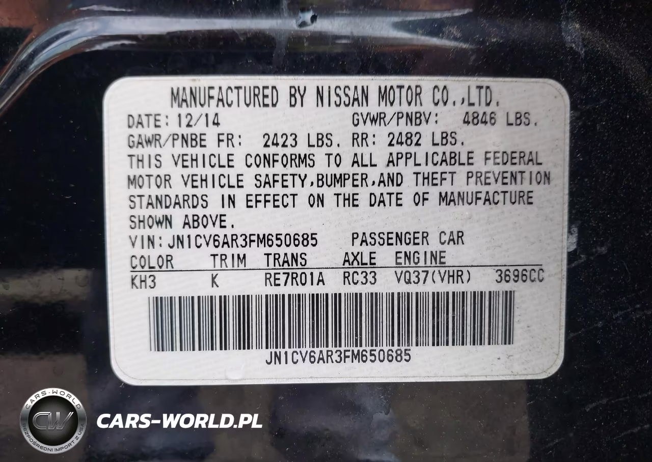 2015 Infiniti Q40 VIN:JN1CV6AR3FM650685 - 9