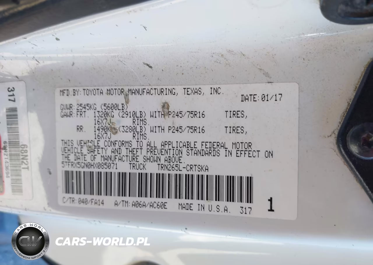 2017 Toyota Tacoma Sr VIN:5TFRX5GN0HX085071 - 9
