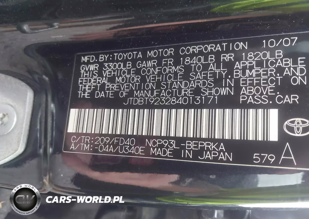 2008 Toyota Yaris VIN:JTDBT923284013171 - 9