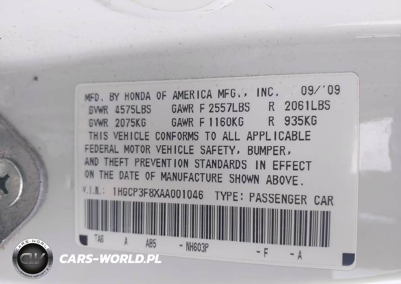 2010 Honda Accord 3.5 Ex-L VIN:1HGCP3F8XAA001046 - 9