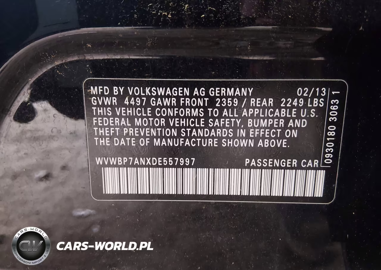 2013 Volkswagen Cc 2.0T Sport VIN:WVWBP7ANXDE557997 - 9