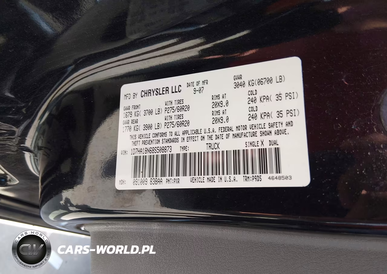 2008 Dodge Ram 1500 Slt VIN:1D7HA18N68S508873 - 9