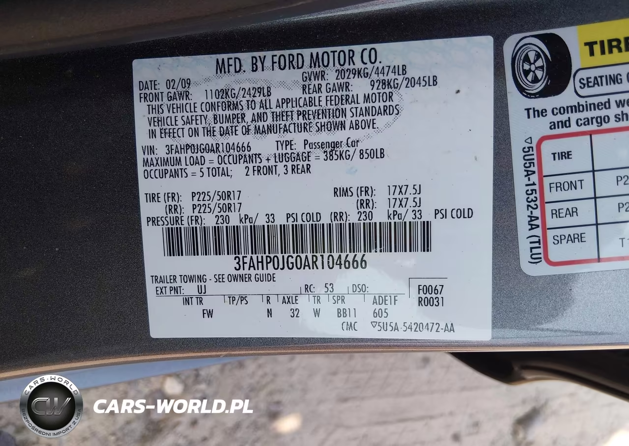 2010 Ford Fusion Sel VIN:3FAHP0JG0AR104666 - 9