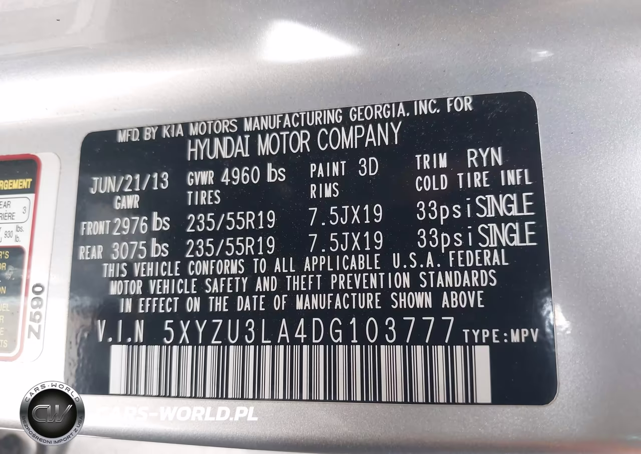 2013 Hyundai Santa Fe Sport 2.0T VIN:5XYZU3LA4DG103777 - 9
