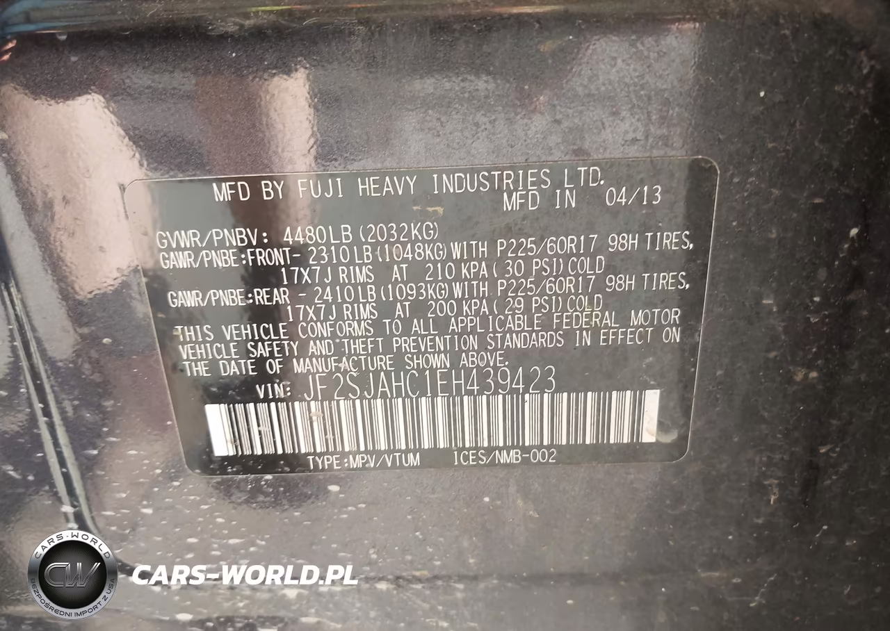 2014 Subaru Forester 2.5I Limited VIN:JF2SJAHC1EH439423 - 9