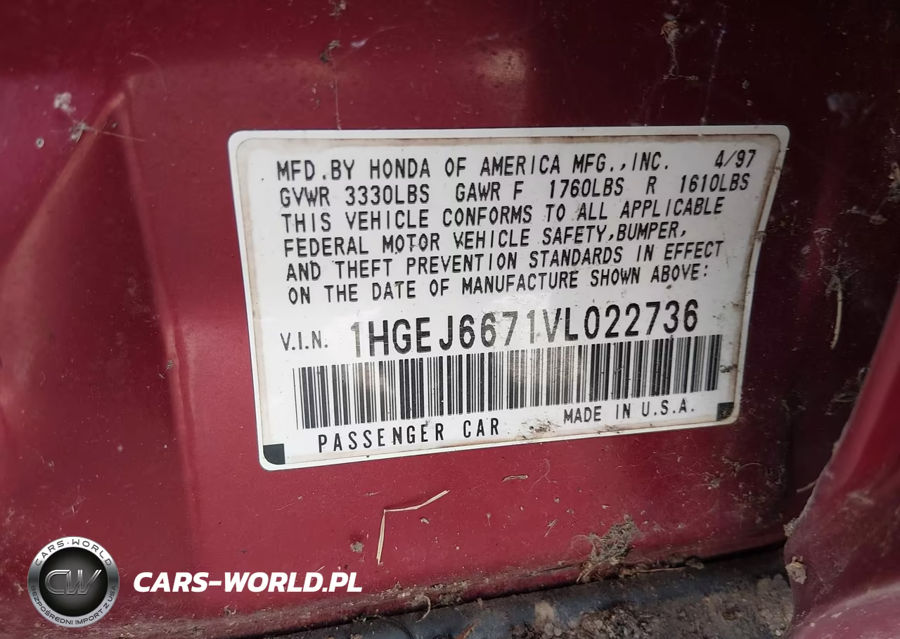 1997 Honda Civic Lx VIN:1HGEJ6671VL022736 - 9