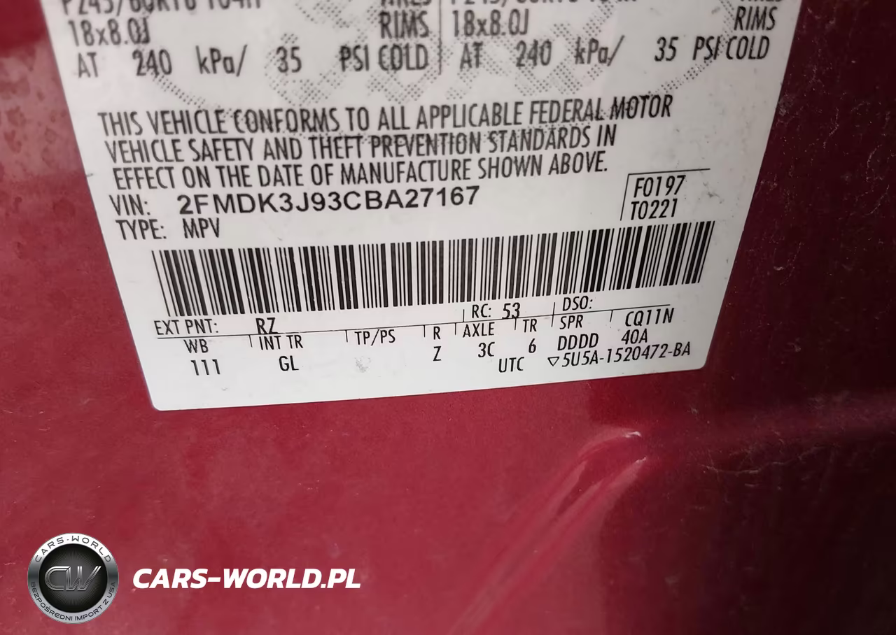 2012 Ford Edge Sel VIN:2FMDK3J93CBA27167 - 9