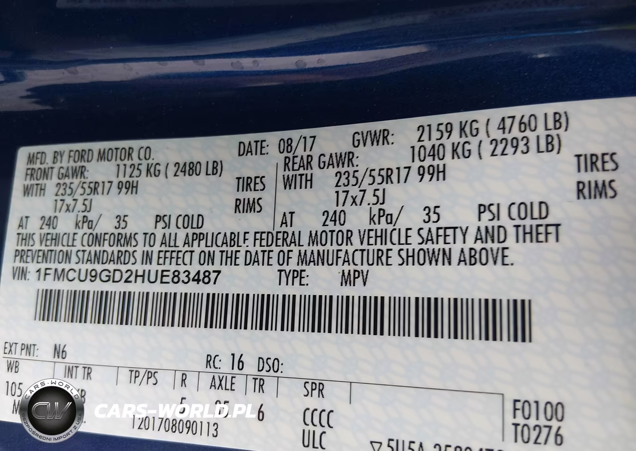 2017 Ford Escape Se VIN:1FMCU9GD2HUE83487 - 9