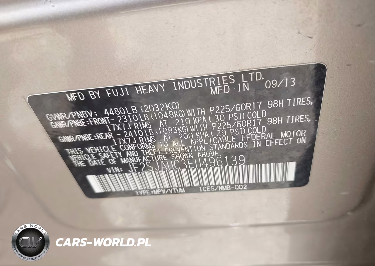 2014 Subaru Forester 2.5I Limited VIN:JF2SJAHC3EH496139 - 9