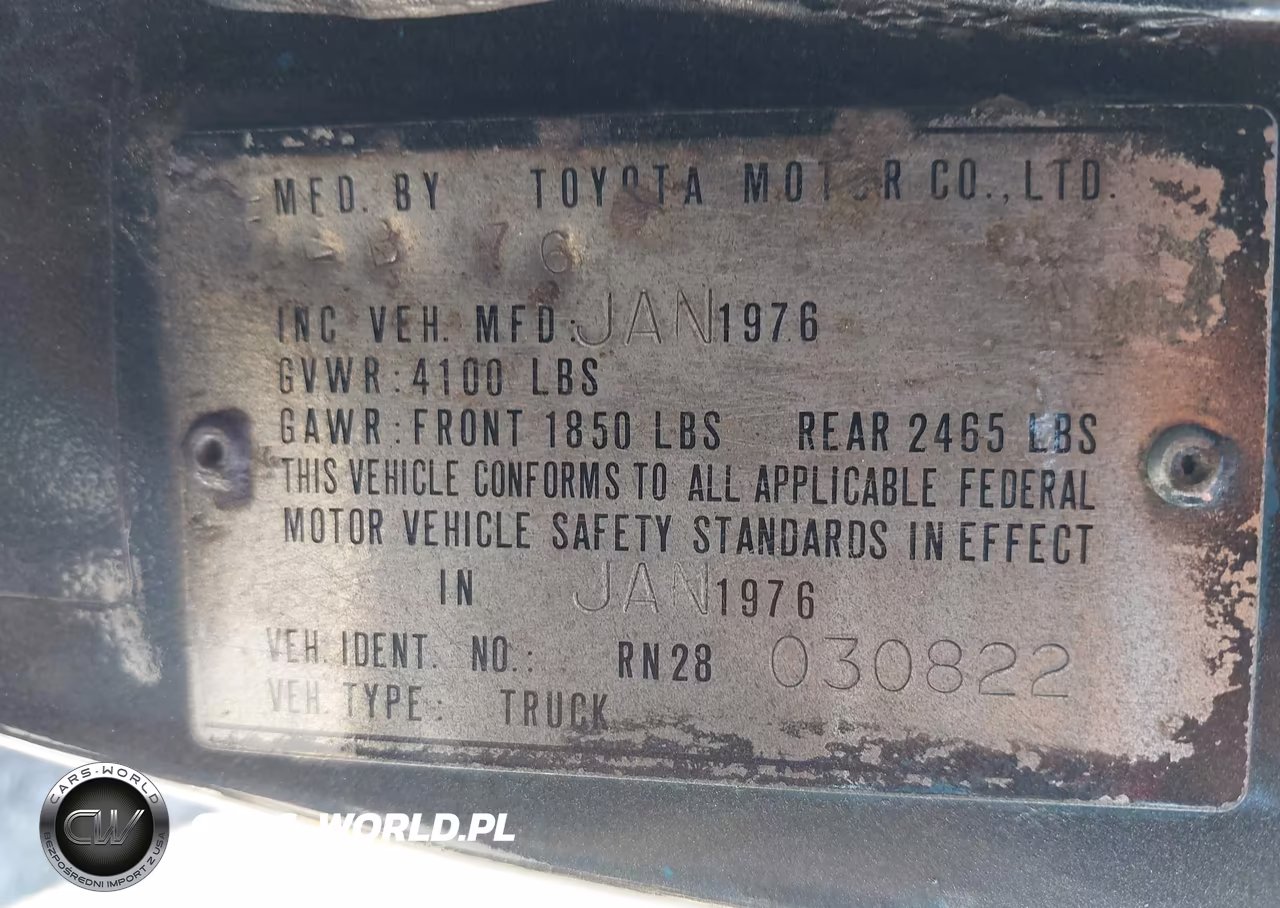 1976 Tyta Hilux VIN:RN28030822 - 9