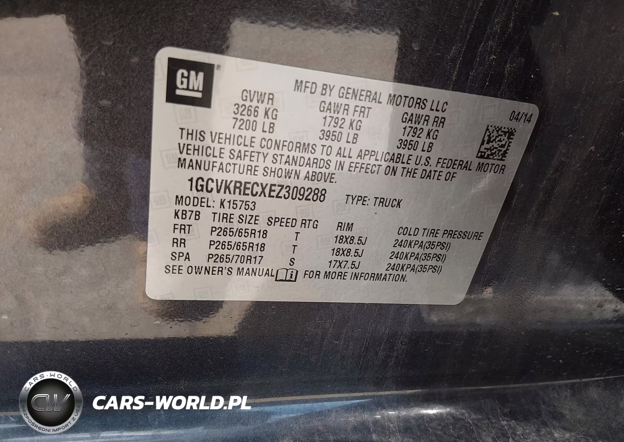 2014 Chevrolet Silverado 1500 2Lt VIN:1GCVKRECXEZ309288 - 9