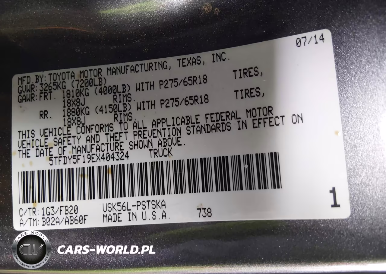 2014 Toyota Tundra Sr5 5.7L V8 VIN:5TFDY5F19EX404324 - 9