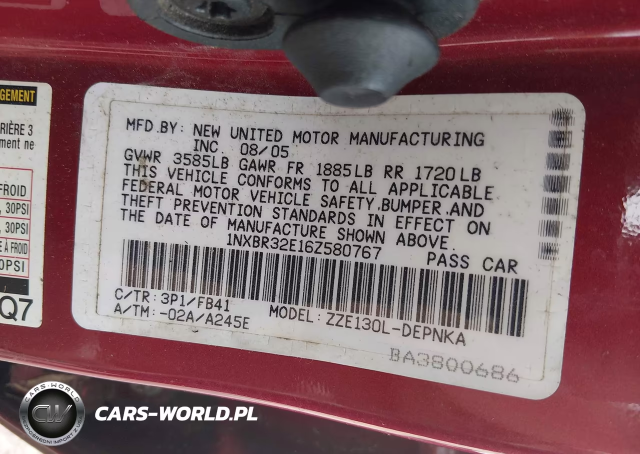 2006 Toyota Corolla Le VIN:1NXBR32E16Z580767 - 9