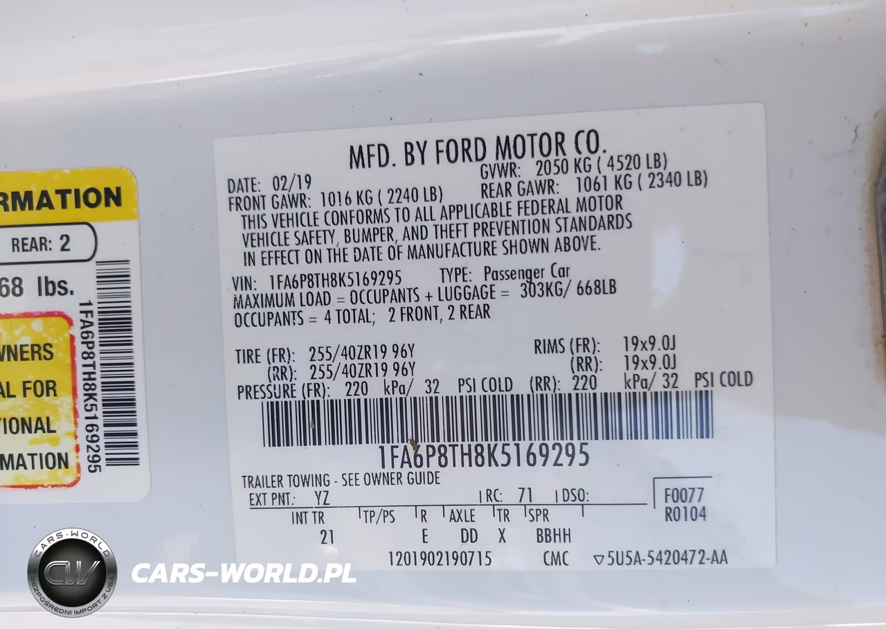 2019 Ford Mustang Ecoboost VIN:1FA6P8TH8K5169295 - 9