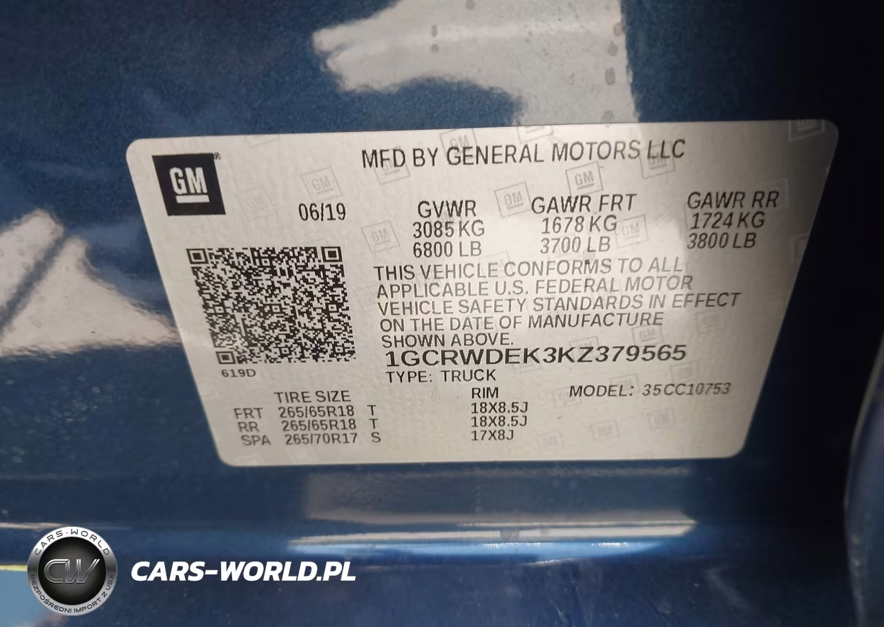 2019 Chevrolet Silverado 1500 Rst VIN:1GCRWDEK3KZ379565 - 9