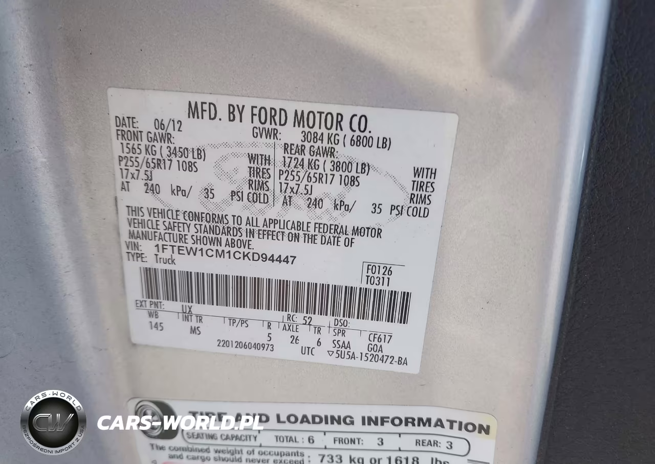 2012 Ford F-150 Xlt VIN:1FTEW1CM1CKD94447 - 9