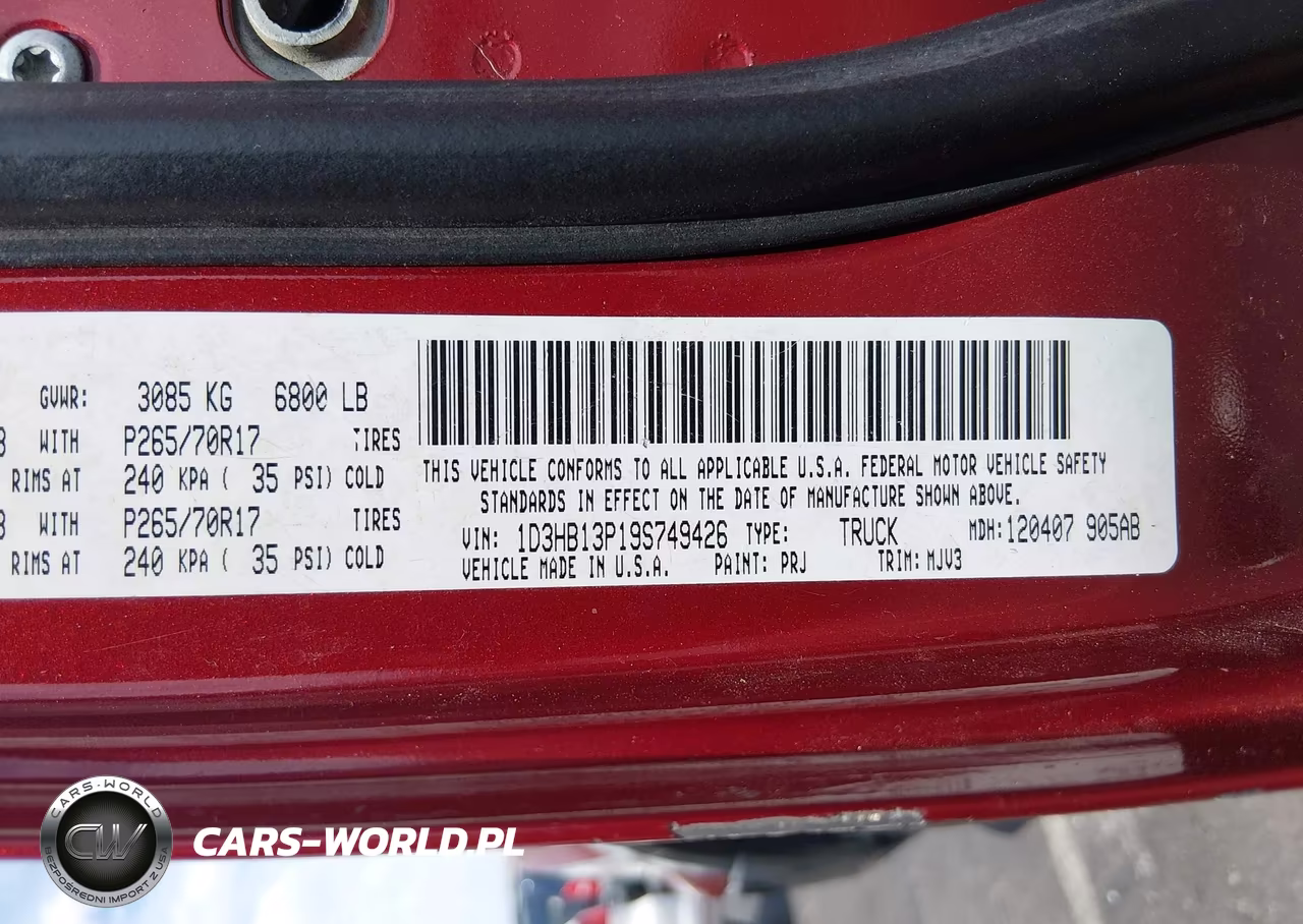 2009 Dodge Ram 1500 Slt-Sport-Trx VIN:1D3HB13P19S749426 - 9