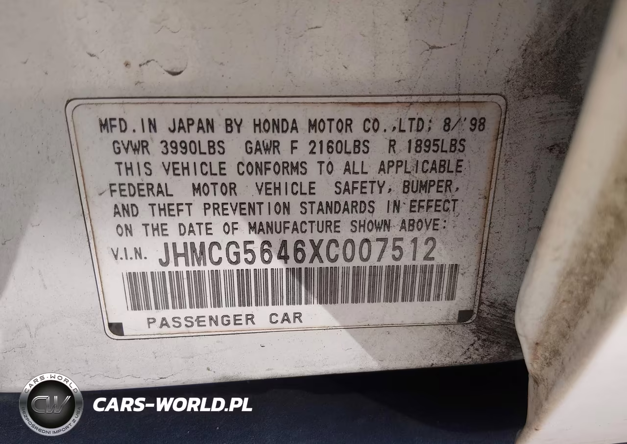 1999 Honda Accord Lx VIN:JHMCG5646XC007512 - 9