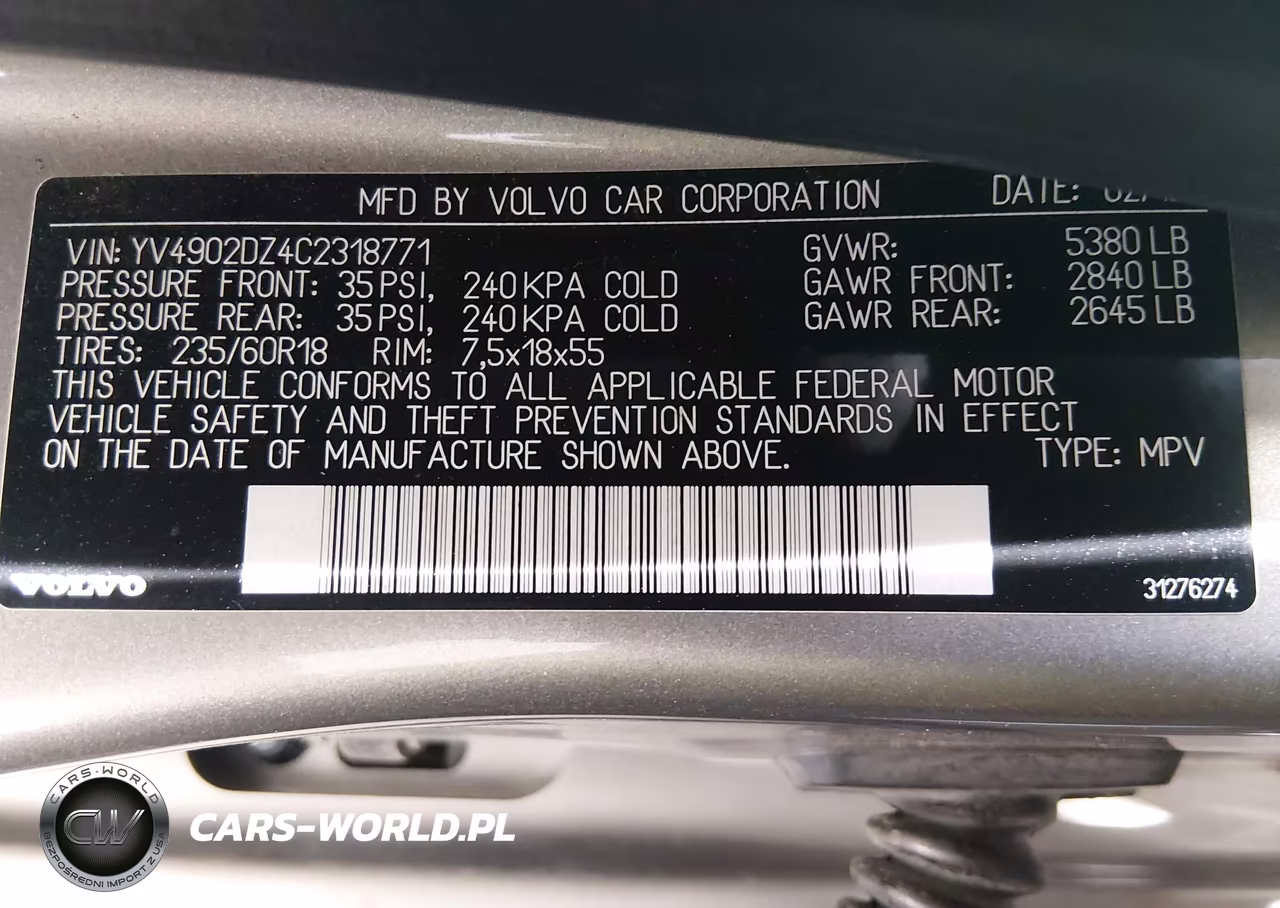2012 Volvo Xc60 T6-T6 Platinum-T6 Premier Plus-T6 R-Design-T6 R-Design Platinum-T6 R-Design Premier Plus VIN:YV4902DZ4C2318771 - 9