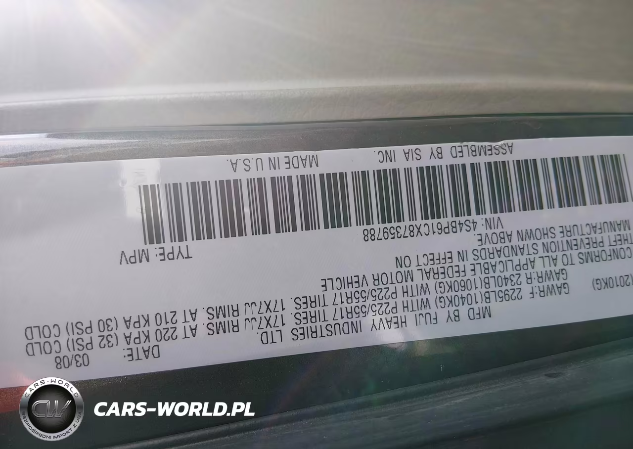 2008 Subaru Outback (Natl) I-Ll Bean W-Nav-Ll Bean W-Nav-Vdc VIN:4S4BP61CX87359788 - 9